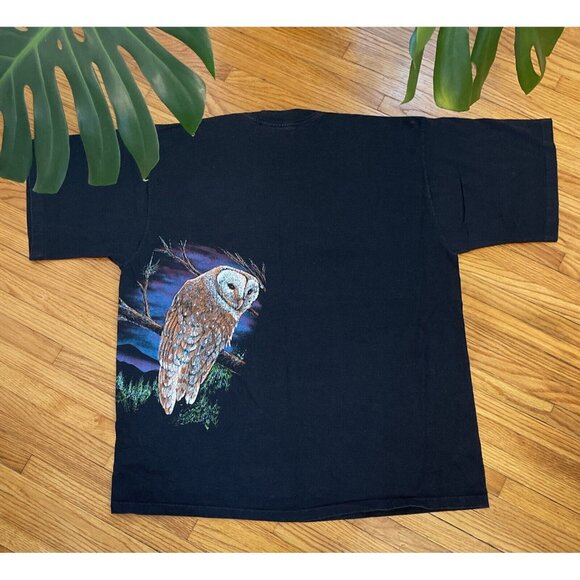 VTG 90s XXL 2XL Lake Tahoe Barn Owl Nature Habitat Single Stitch T-Shirt USA - Picture 2 of 11